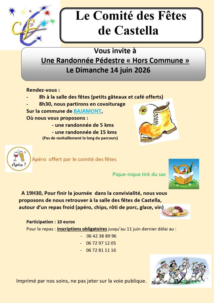 Randonnée Castella -juin 2026